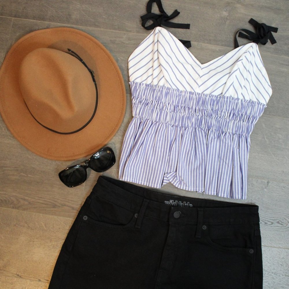 Cropped Bow Strap Tank - NWOT